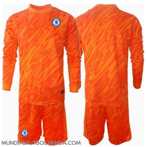Camiseta Chelsea Portero Primera Equipación Replica 2024-25 para niños mangas largas (+ Pantalones cortos)